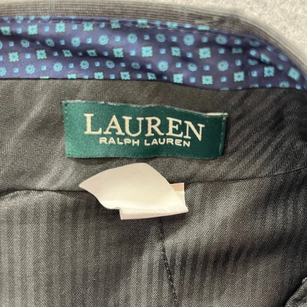 Lauren Ralph Lauren Dress Pants Mens 36x32 Grey Glen Plaid Stretch Preppy Office
